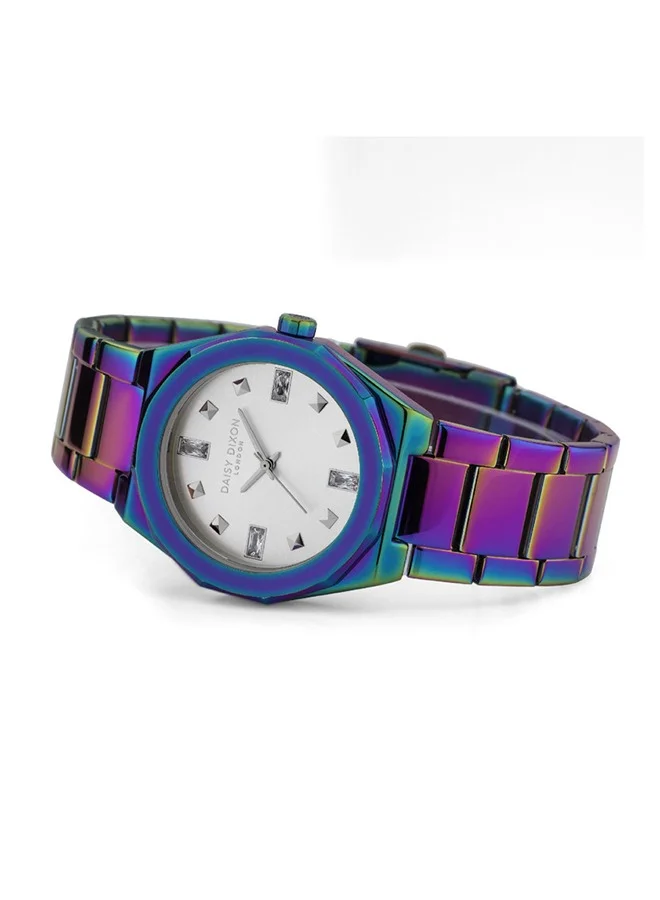 DAISY DIXON LONDON Silver Dial Multicolor Stainless Steel Bracelet Analog Watch for Women