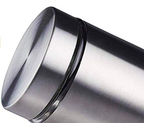 AVIROM Stainless Steel Plated Glass Kitchen Canister Airtight Food Storage Visible Window 350 ml Tea Coffee Sugar Container Pack of 1 Silver Window Jar 350ml - Image 3