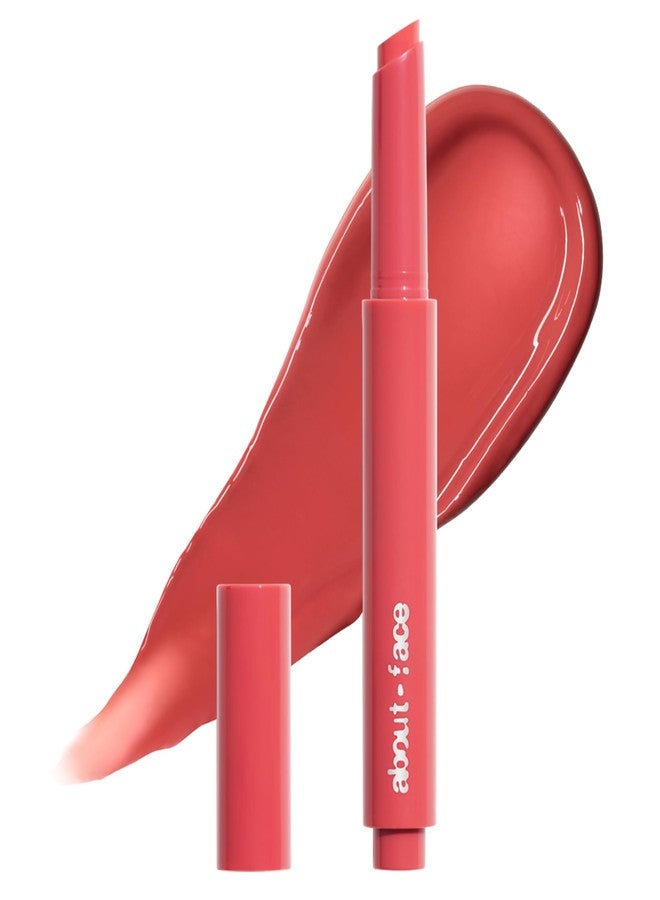 aboutface Cherry Pick Lip Color Butter – High-Shine, Hydrating Lip Balm with Pomegranate Flower Extract & Cherry Butter – Vegan, Cruelty-Free, Clean Beauty – 0.06 oz (Guava Crush – Pinky Coral - Image 1