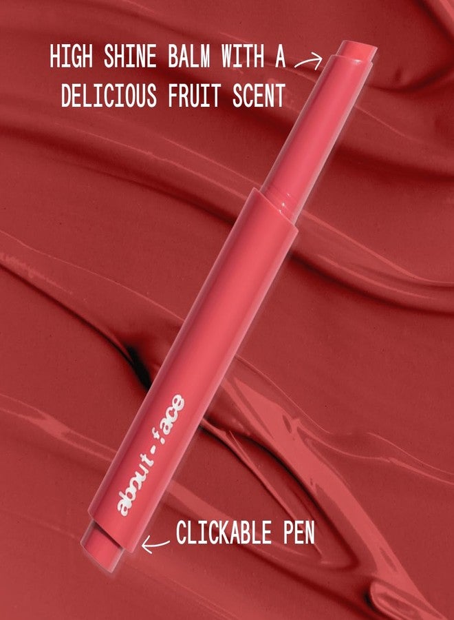 aboutface Cherry Pick Lip Color Butter – High-Shine, Hydrating Lip Balm with Pomegranate Flower Extract & Cherry Butter – Vegan, Cruelty-Free, Clean Beauty – 0.06 oz (Guava Crush – Pinky Coral - Image 3