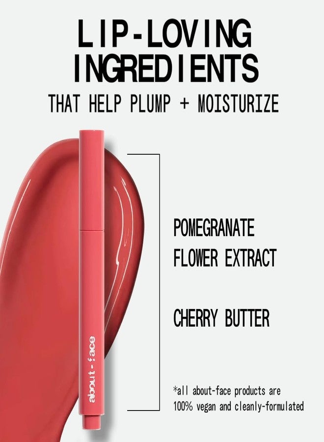 aboutface Cherry Pick Lip Color Butter – High-Shine, Hydrating Lip Balm with Pomegranate Flower Extract & Cherry Butter – Vegan, Cruelty-Free, Clean Beauty – 0.06 oz (Guava Crush – Pinky Coral - Image 4