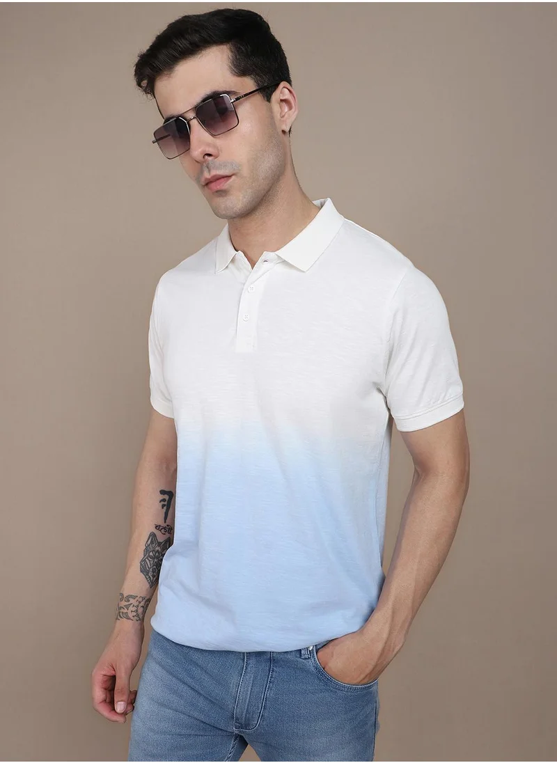 دينيس لينغو Blue T-Shirt for Men, Modern Casual