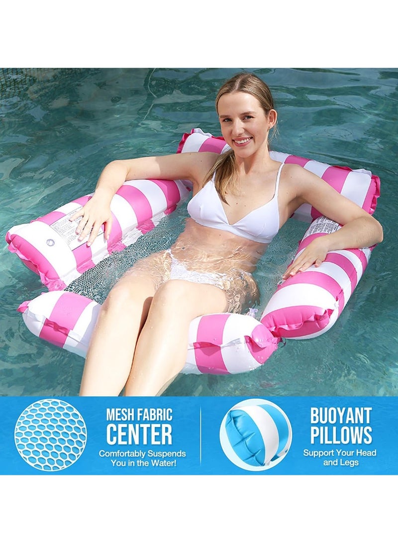 Pool Floats Adult Size Inflatable Pool Float for Swimming Pool Accessories Pool Lounger Sofa Portable Floating Water Hammock Swimming Pool Chair for Outdoor Beach Pool Lake (Pink) - Image 4