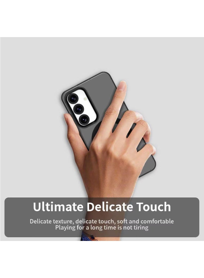 حافظة مغناطيسية لهاتف Samsung Galaxy S25 FE، متوافقة مع MagSafe، حافظة شفافة غير لامعة من البولي كربونات المضادة للخدش ومقاومة للصدمات لهاتف Samsung Galaxy S25 FE، أسود - Image 3