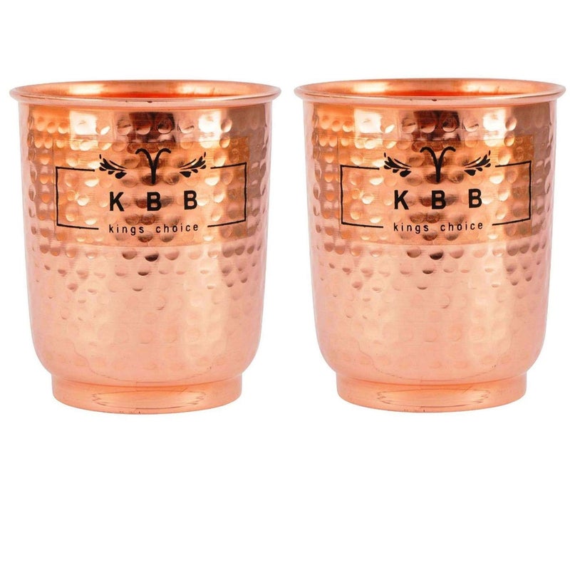 KBB Thumbs Up Hammered Designer GlassTumbler 350 ml KBBP2020 Pack of 2 - Image 1