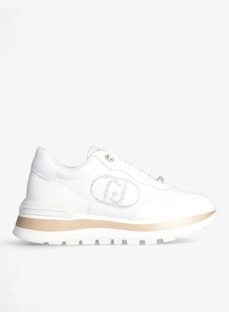 ليو جو أحذية رياضية بيضاء جلدية