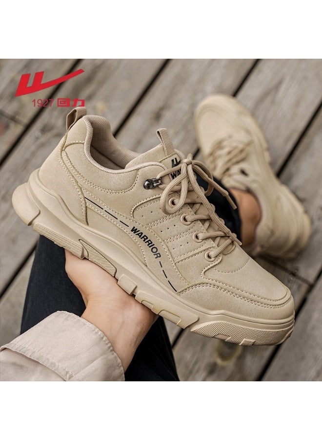 Warrior Men's Beige Chunky Sole Casual Sneakers - Comfortable Non-Slip Outdoor Fashion Shoes 41SIZE - Image 3