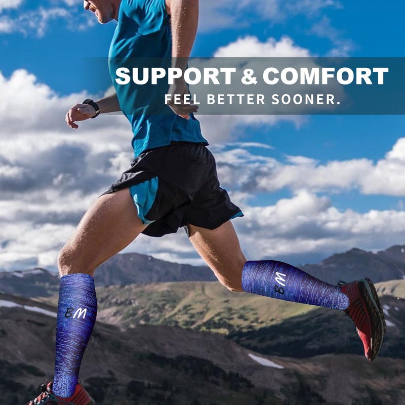 Bluemaple 6 Pack Copper Compression Socks for Women and Men Circulation-Best Support for Medical, Running,Nursing,Athletic - Image 4