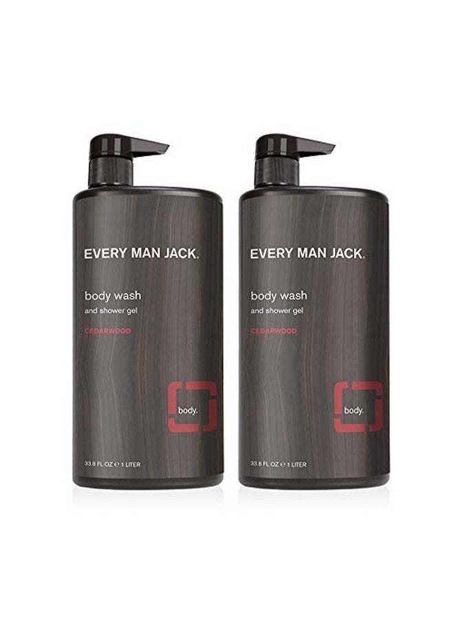 Every Man Jack Men's Body Wash - | 33-ounce Twin Pack - 2 Bottles Included | Naturally Derived, Parabens-free, Pthalate-free, Dye-free, and Certified Cruelty Free (Cedarwood) - Image 1