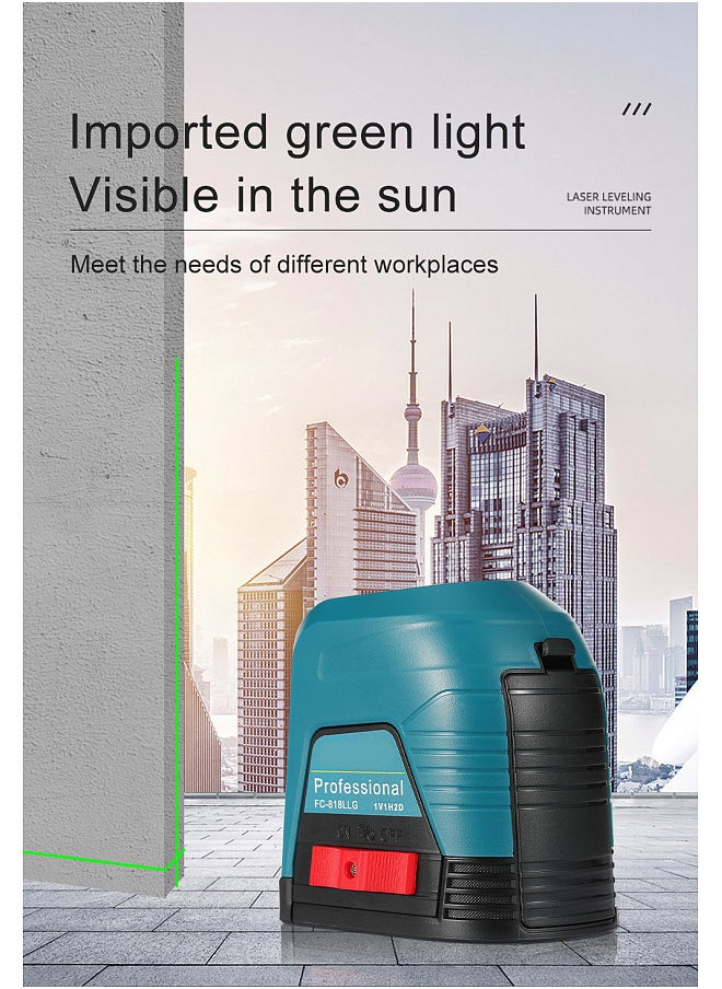 Generic Laser Leveller Self-Levelling Laser Leveller with Green Light Cross Lines Laser Vertical and Horizontal Line Laser Strength Adjustment Tool for Picture Hanging and DIY Application, Battery And bubble Not Included FC-818LLR  - Image 1