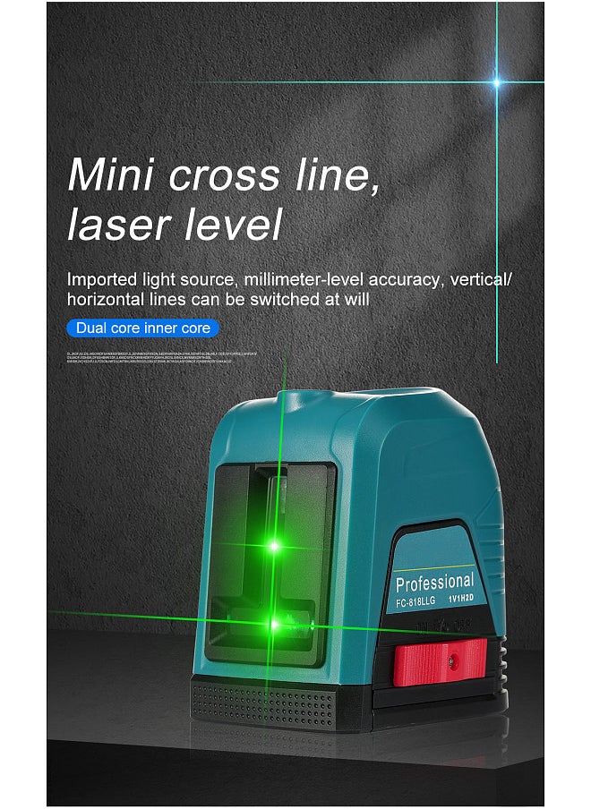 Generic Laser Leveller Self-Levelling Laser Leveller with Green Light Cross Lines Laser Vertical and Horizontal Line Laser Strength Adjustment Tool for Picture Hanging and DIY Application, Battery And bubble Not Included FC-818LLR  - Image 2