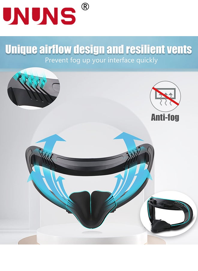 UNUNS Face Cushion Pad For Oculus Quest 2 Accessories,VR Fitness Facial Interface Bracket Cover With Lens Cover/Nose Pad/Shakes Stick Caps,Sweat Proof,PU Leather Foam Pad Replacement Parts  - Image 4