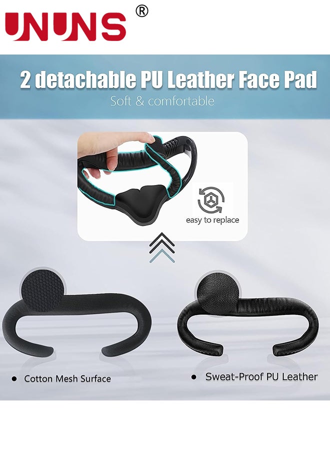 UNUNS Face Cushion Pad For Oculus Quest 2 Accessories,VR Fitness Facial Interface Bracket Cover With Lens Cover/Nose Pad/Shakes Stick Caps,Sweat Proof,PU Leather Foam Pad Replacement Parts  - Image 5