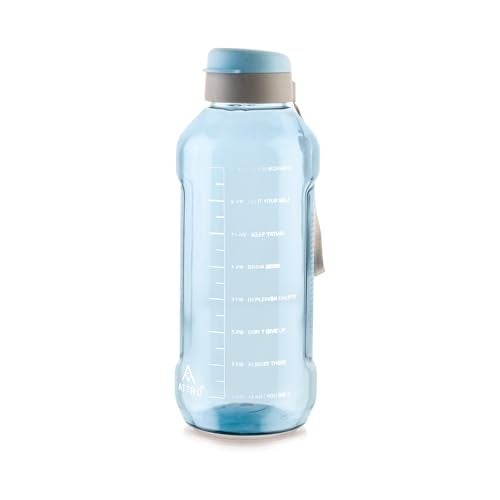 ATTRO Ultra Pro 2 Motivational 2-Liter BPA-Free Water Bottle with Leak-Proof Flip-Top Cap, Nylon Strap and Stylish Blue Color for Daily Hydration - Image 1