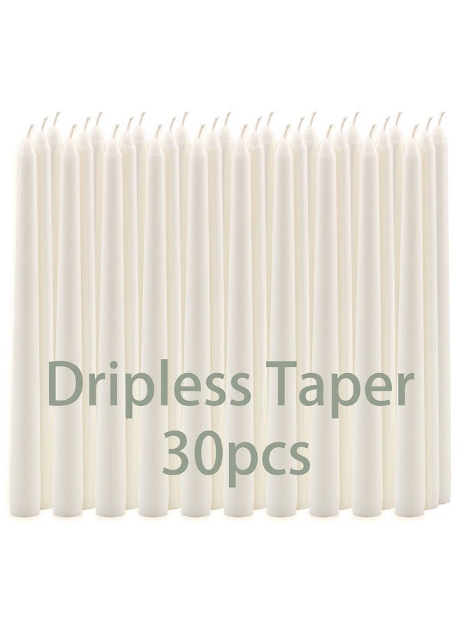 Stonebriar شموع طويلة غير معطرة بيضاء من ستونبريار، 10 بوصة، 30 قطعة، لا تسرب، مدة احتراق 7 ساعات - Image 3