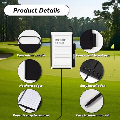 Niyanghome 4 Pcs Closest to The Pin Marker - Golf Metal Proximity Marker with 50 Sheets Cards and 4 Pens, Stainless Steel Golf Marker Golf Signs for Long Drive Putting Competition - Image 4