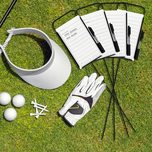 Niyanghome 4 Pcs Closest to The Pin Marker - Golf Metal Proximity Marker with 50 Sheets Cards and 4 Pens, Stainless Steel Golf Marker Golf Signs for Long Drive Putting Competition - Image 3