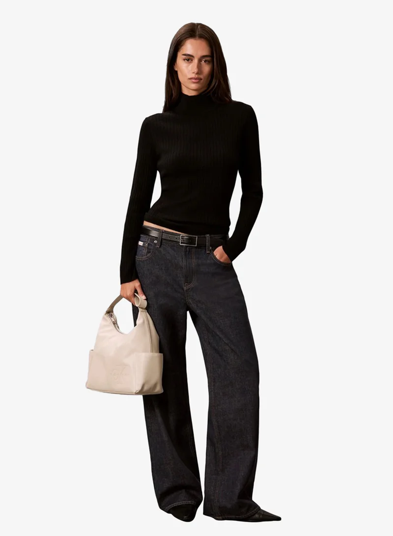 Calvin Klein Debossed Monologo Pocket Shoulder Bag