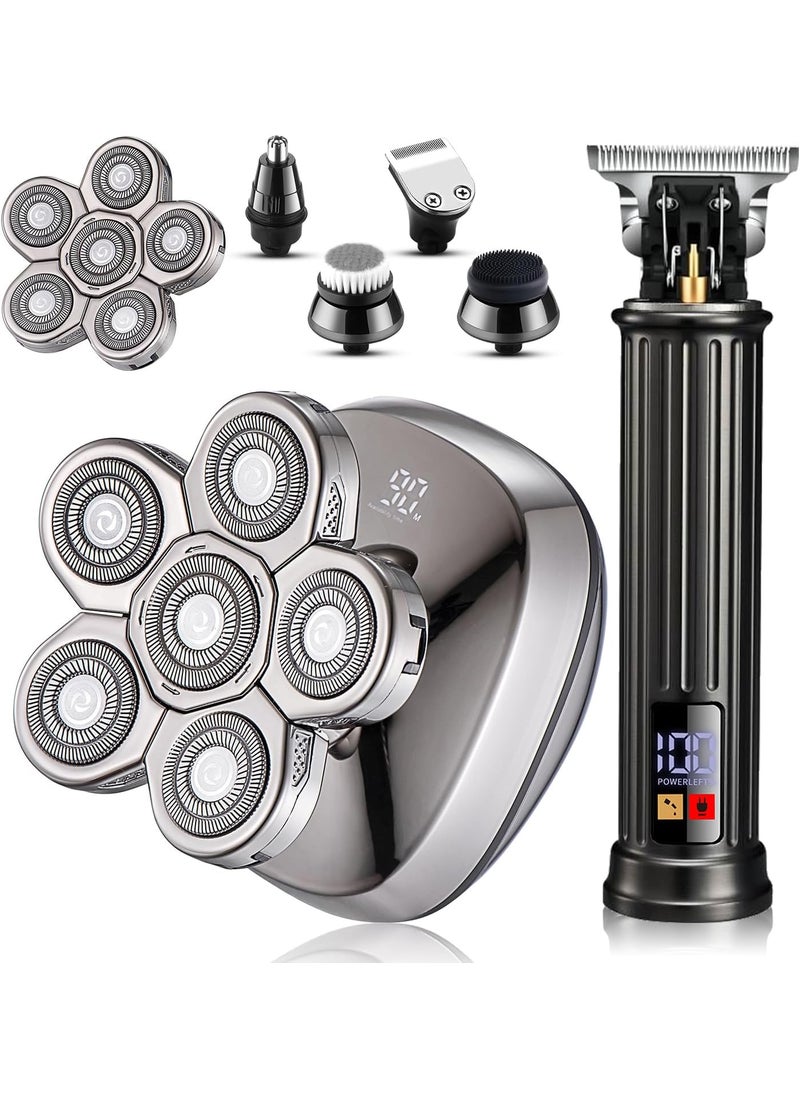 Roziapro - Head Shavers for Bald Men  Professional Barber Clippers Zero Gapped Hair Trimmer for Men Rotary Bald Shavers Cordless Beard Trimmer Grooming Kit - Image 1
