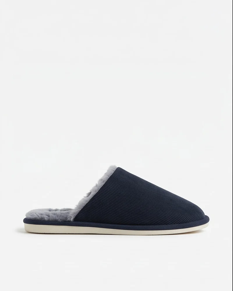 REDTAG Men Navy Textured Closed Toe Slippers