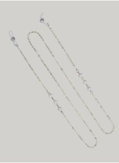 RA accessories A Beautiful Women Eyeglasses  Chain Of Off White Pearls -silver Chain 