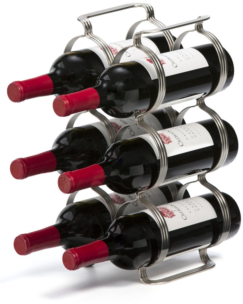 Mango Steam 6 Bottle Counter-top Wine Rack - Storage Organizer for Kitchen Countertops, Pantry, Fridge - (Silver) - Image 4