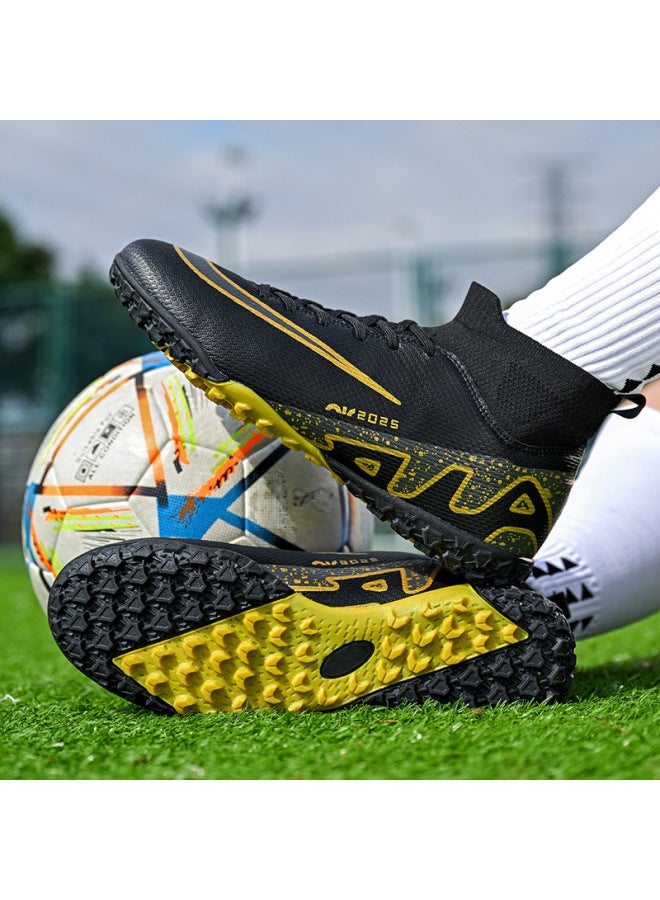 Black Broken Nails 2309 Cristiano Ronaldo Assassin New High-top Soccer Shoes For Men, Children, Boys, Girls, And Adults, Non-slip Soccer Training Shoes
