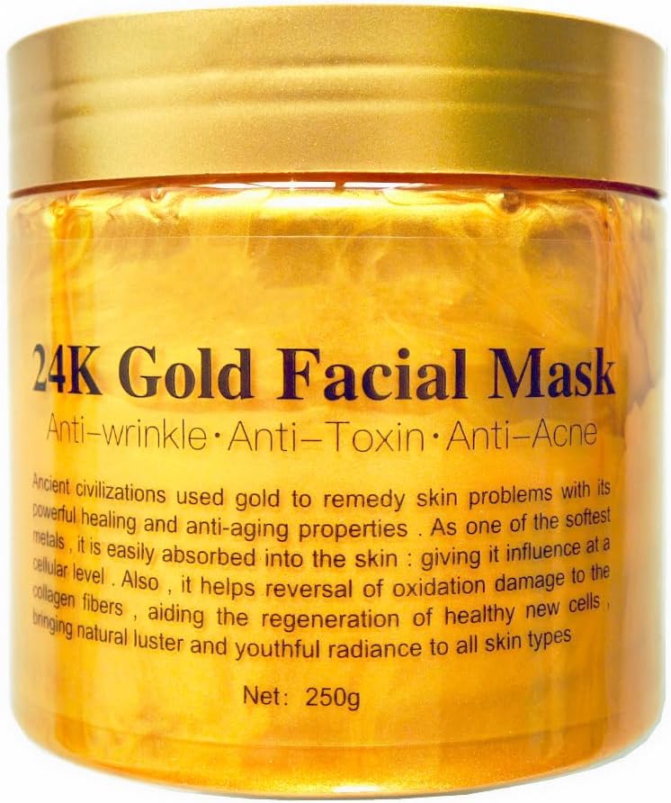 24K Gold Peel Off Face Masks Collagen Peel Off Anti Wrinkle Anti Aging Facial Mask Deep Clean Purifying Skin Reduces Fine Lines Wrinkles Skin Care Facial Lifting Firming Mask 250g