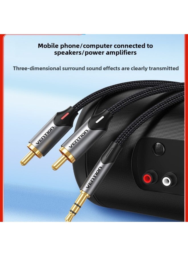 Weixun Audio Line One, Two, 3.5 To Double Lotus Head Computer Audio Cable Speaker Cable RCA Audio Cable-Color:"glue Shell Classic" Clear Sound Quality_refuse Current Noise-Line Length:1.5m  - Image 2