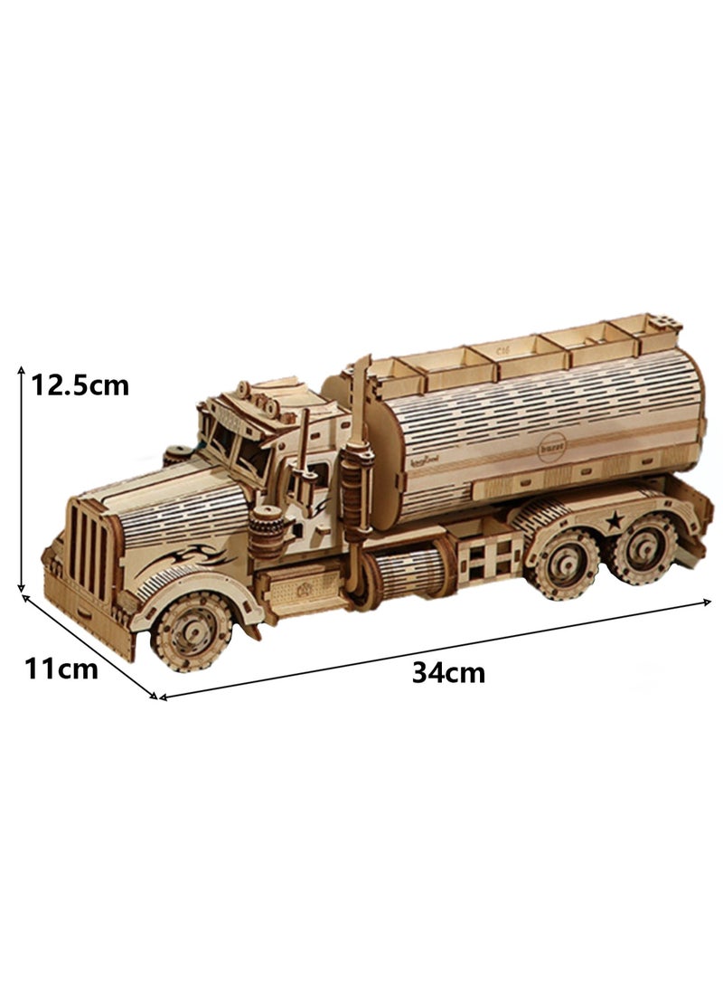 Children's Educational Assembly Toys Wooden 3D Puzzle(Oil Tank Truck 3D Puzzle Simulation 3D Model) - Image 2