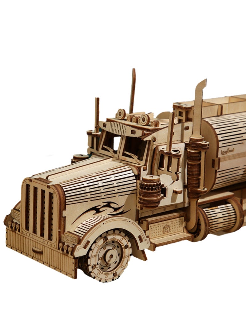 Children's Educational Assembly Toys Wooden 3D Puzzle(Oil Tank Truck 3D Puzzle Simulation 3D Model) - Image 3