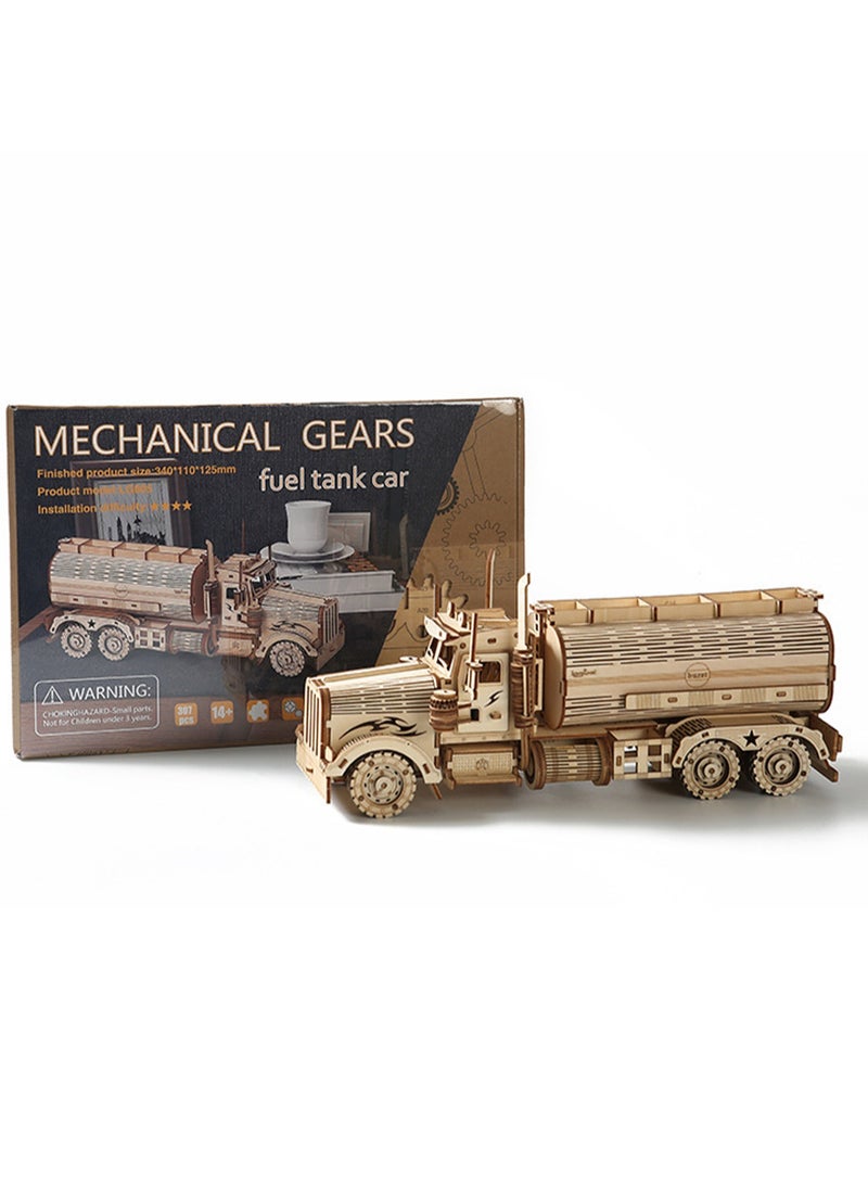 Children's Educational Assembly Toys Wooden 3D Puzzle(Oil Tank Truck 3D Puzzle Simulation 3D Model) - Image 1