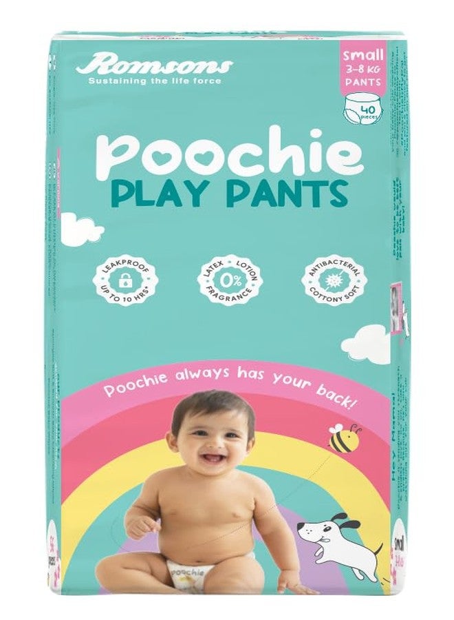 رومسونز حفاضات رومسونز بوتشي بلاي بانتس للأطفال - مقاس صغير (40 قطعة) | مناسبة للأطفال من 3 إلى 8 كيلوغرامات | ملائمة مريحة بزاوية 360 درجة ومقاومة للتسرب لمدة تصل إلى 10 ساعات. - Image 1