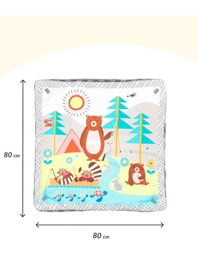 DURKU Baby Play Mat & Gym Set with 5 Detachable Toys for Stage-Based Sensory & Motor Skill Development, Baby Play Mats for Ball Pit (Gery) - Image 2