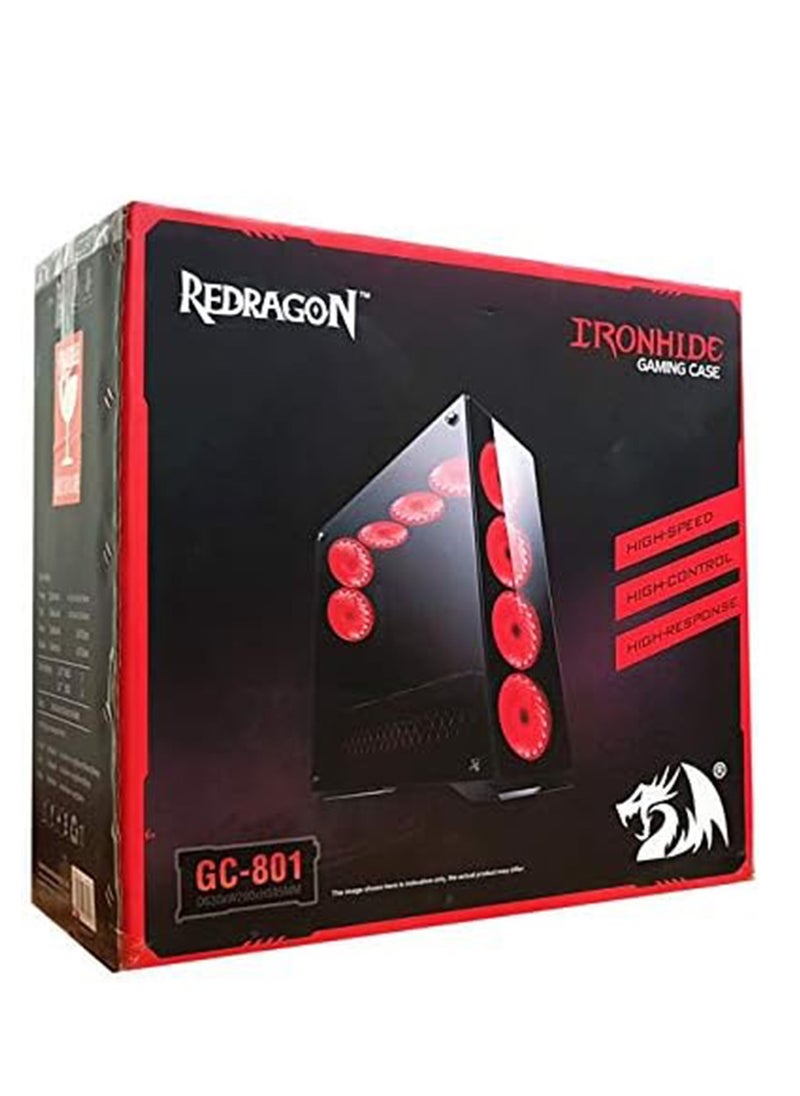 REDRAGON - GC-801 Ironhide RGB Gaming Case – Spacious 450 x 210 x 530 mm Design, Premium Build for Gamers, Stylish RGB Lighting, Excellent Airflow, Compatible with Standard Motherboards – Ideal for High-Performance Setups - Image 1