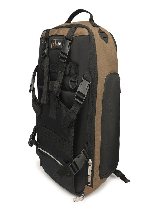 Ligo Water Resistant Hammer Travel Laptop Bag | Motorcycle Backpack Bag for Men | Riding Backpack for Men and Women (Beige) - Image 1