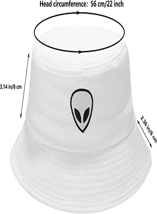 FASHOLIC Unisex Alien Bucket Hat (White) - Image 2