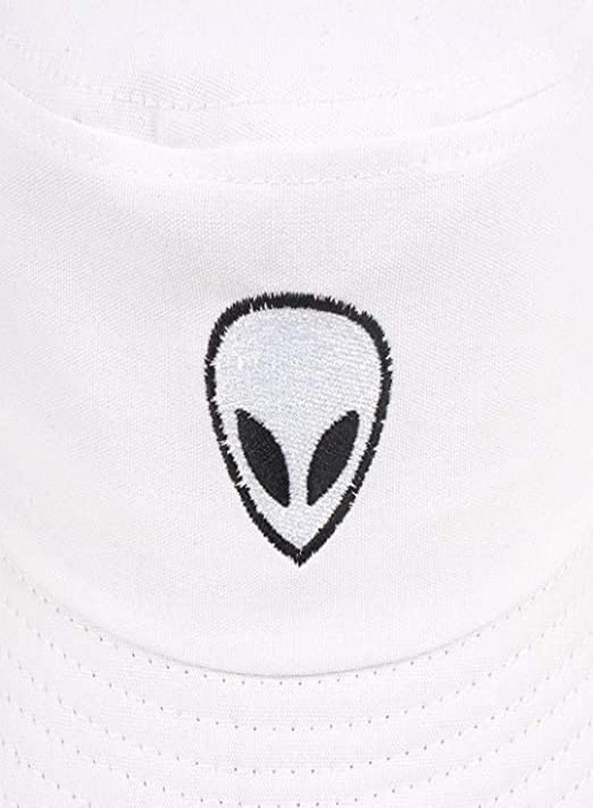 FASHOLIC Unisex Alien Bucket Hat (White) - Image 4