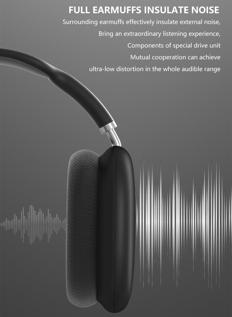 New P9 bluetooth headset  wireless sports game noise reduction fresh headset universal earphone(black) - Image 2