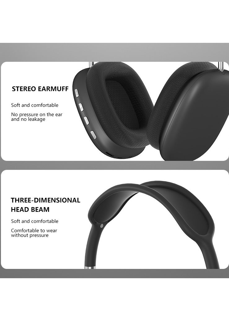 New P9 bluetooth headset  wireless sports game noise reduction fresh headset universal earphone(black) - Image 4