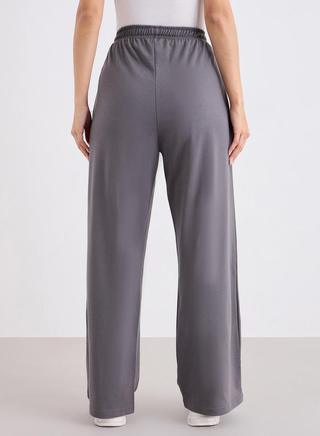 Styli Charcoal Wide leg Joggers with Drawstring - Image 4