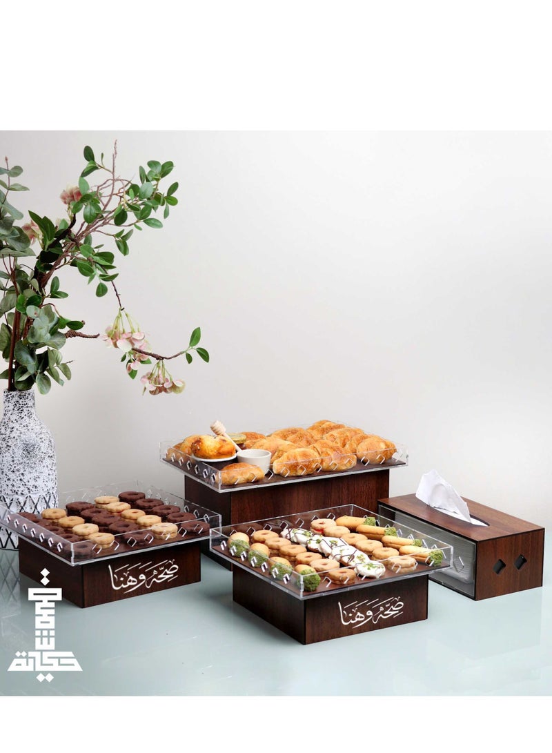 Story Of Candle Brown color buffet tables package It comes with an Arabic phrase - Image 1