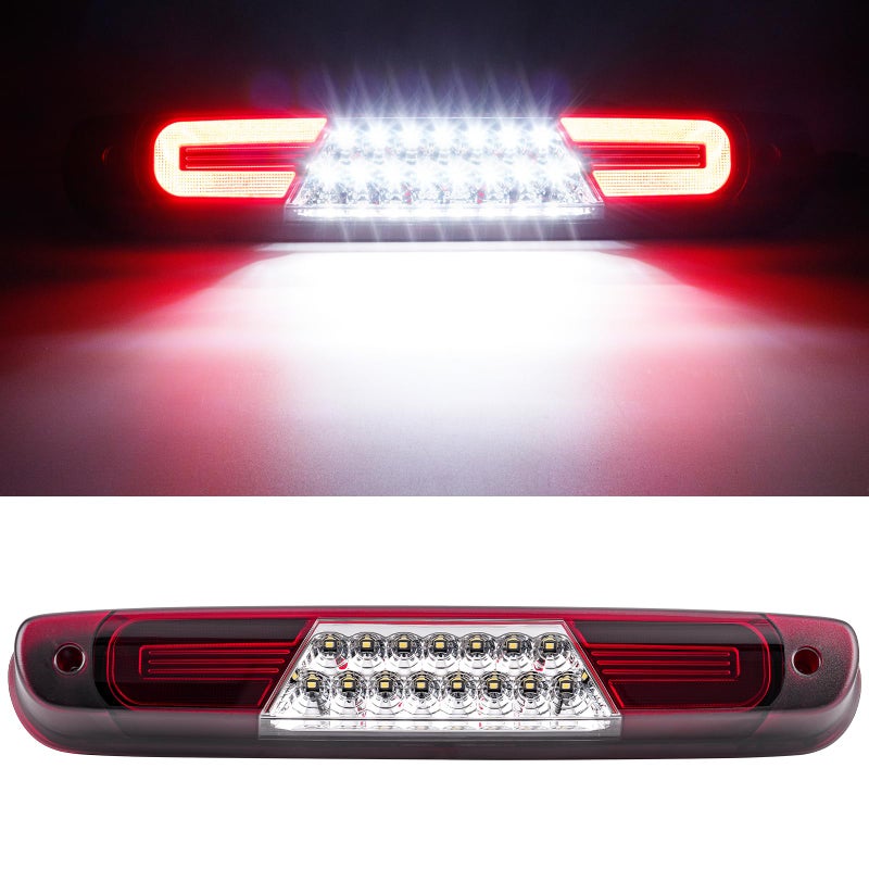 RF Auto LED Third Brake Light Replacement for 20072013 SilveradoSierra 1500 2500HD 3500HD High Mount Stop Light with Seal Foam Gasket 3rd Brake Lamp Rear Cab Roof Cargo Lamp Red Lens
