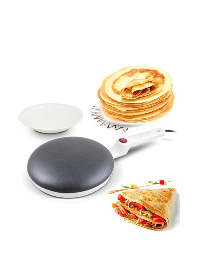 Generic - An electric device for making crepes or pancakes. It features a simple and lightweight design with a non-stick cooking surface that allows for easy and quick preparation of crepes. It is used by heating the surface and placing the mixture on it to make even and fluffy crepes. - Image 1