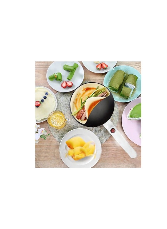 Generic - An electric device for making crepes or pancakes. It features a simple and lightweight design with a non-stick cooking surface that allows for easy and quick preparation of crepes. It is used by heating the surface and placing the mixture on it to make even and fluffy crepes. - Image 1
