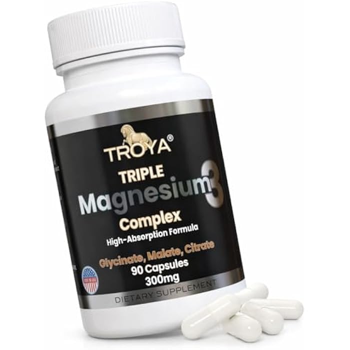 Troya Triple Complex Magnesium – Fast-Acting Magnesium Complex with Glycinate, Citrate & Malate for Relaxation, Sleep & Well-Being – Natural Formula, Non-GMO Capsules (300mg) - Image 1