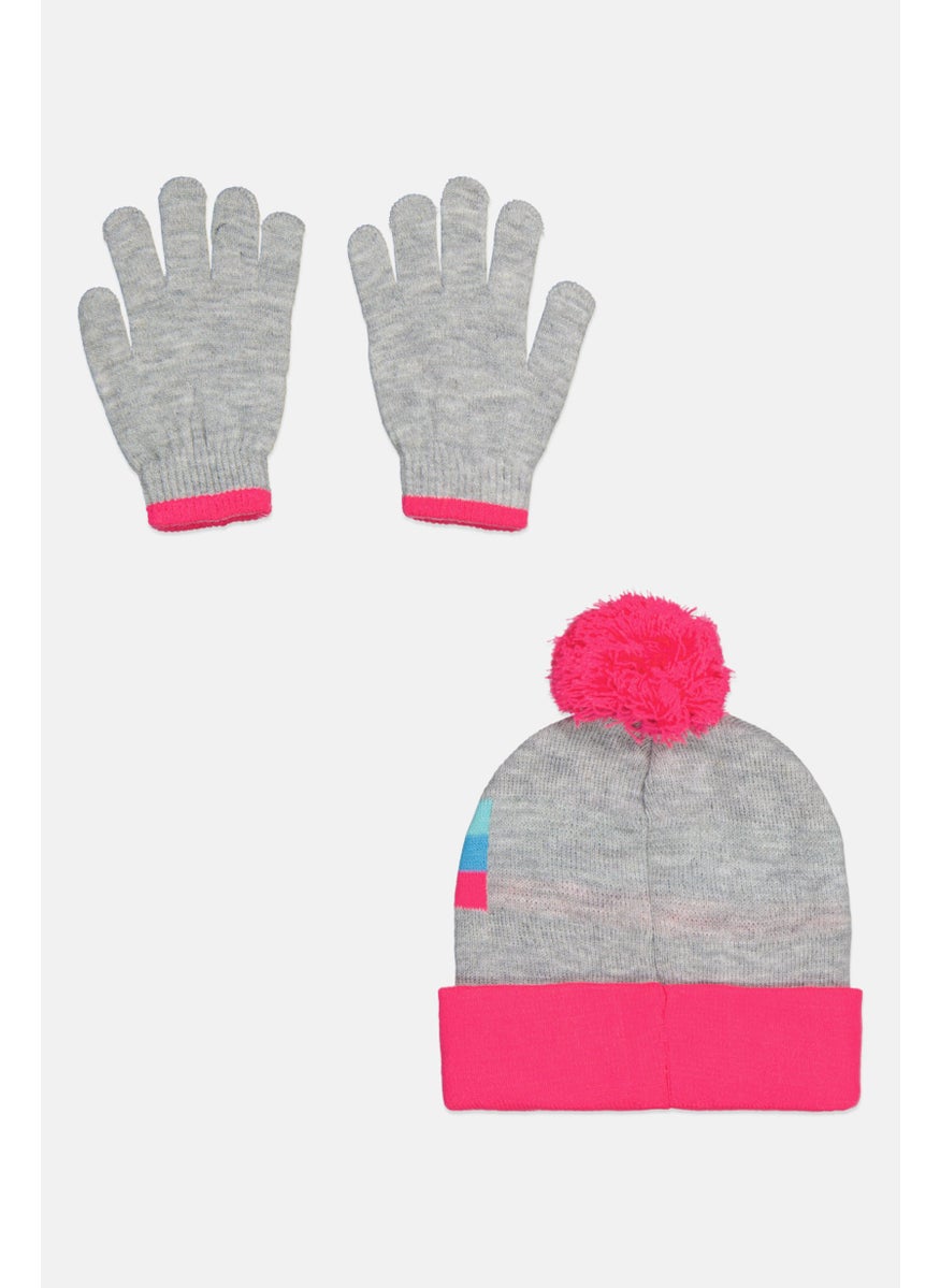 nickelodeon Kids Girl 2 Piece Jojo Siwa Beanie And Gloves Set, Pink Combo  - Image 2