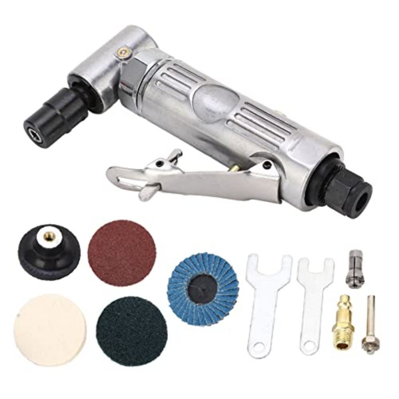 Right Angle Die Grinder, Pneumatic Grinder Set Security Switch 1/4 1/8 Chuck Motor Adjustable Speed for Deburring Polishing - Image 2