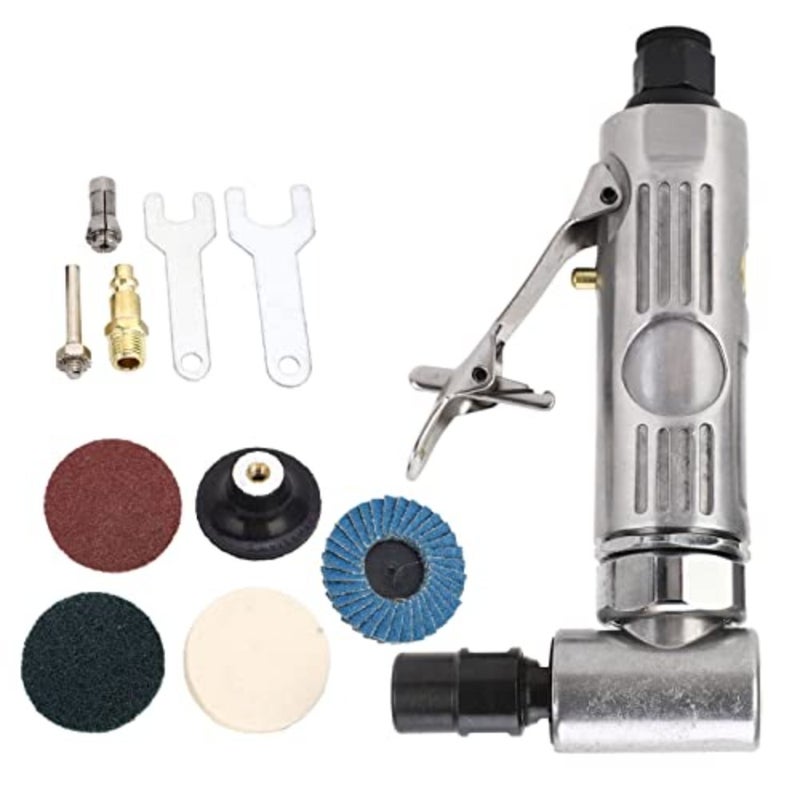 Right Angle Die Grinder, Pneumatic Grinder Set Security Switch 1/4 1/8 Chuck Motor Adjustable Speed for Deburring Polishing - Image 5