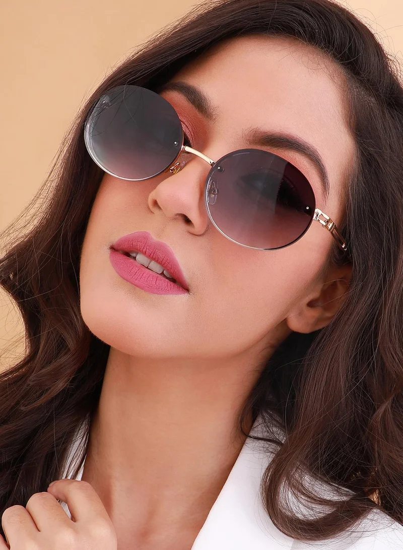 صوص هاوت نظارة شمسية بعدسات بيضوية كامل الحواف مع حماية من الأشعة الشمسية للنساء